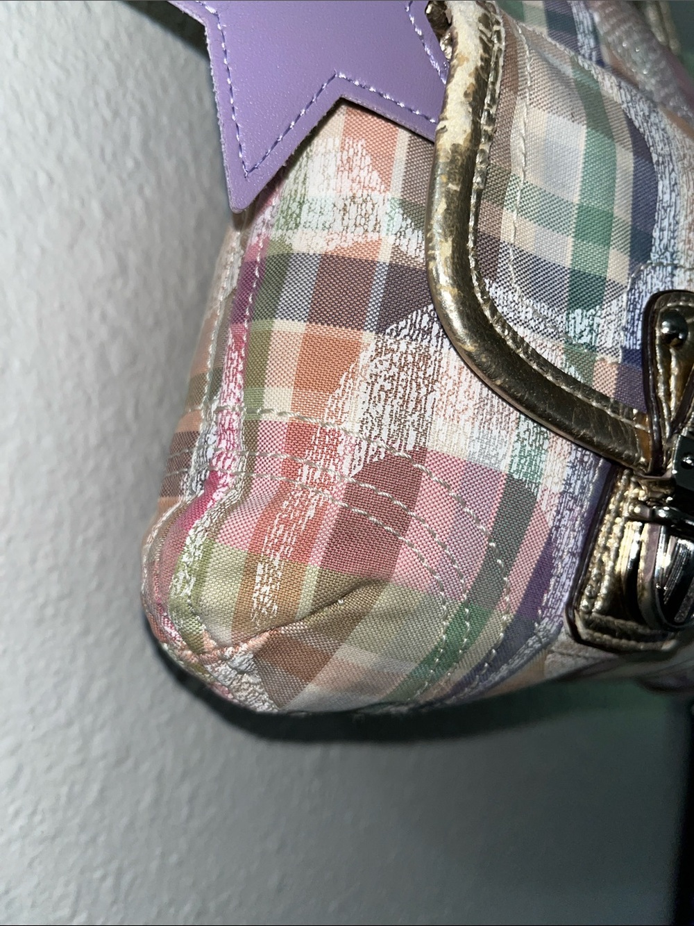 Coach Poppy Madras Tartan Plaid Hobo Shoulder Bag - Picture 6 of 17